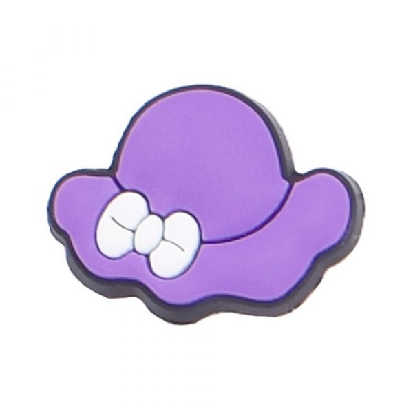 Purple Female Brim Hat Shoe Charm For Croc