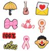 Cute 10 PCS/Set Croc Charms Umbrella Guitar Heart Envelope Bow Vibes Boy Bikini Shoe Charms For Croc