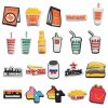 Food 21 PCS/Set Croc Charms Texas Burger Drink Shoe Charms For Croc