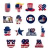 USA Logo 15 PCS/Set Croc Charms Silicone Shoe Charms For Croc