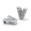 Bling Rhinestone Letter V Croc Charms Shoe Charms For Croc