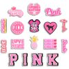 Pink 17 PCS/Set Croc Charms Interest Shoe Charms For Croc