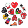 CDG Heart 12 PCS/Set Croc Charms Interest Shoe Charms For Croc